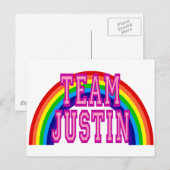 Team Justin Briefkaart (Voorkant / Achterkant)