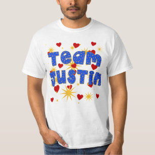 TEAM JUSTIN! T-shirts voor kinderen en volwassenen