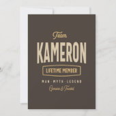 Team Kameron Lifetime Member Persoonlijke Naam Kaart (Voorkant)