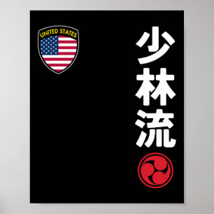 Team Karate Shorin Ryu USA Vlag Japanse Martial A Poster