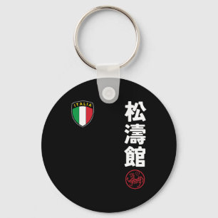 Team Karate Shotokan Italië Vlag Kanji Japans Mar Sleutelhanger
