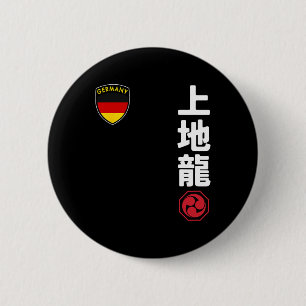 Team Karate Uechi Ryu Duitse vlag Japanse Martial Ronde Button 5,7 Cm