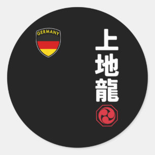 Team Karate Uechi Ryu Duitse vlag Japanse Martial Ronde Sticker