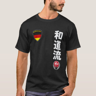 Team Karate Wado Ryu Duitse Vlag Kanji Japanse Ma T-shirt