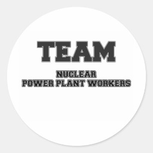 Team Kernenergie Plant Werknemers Ronde Sticker