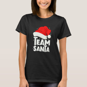 Team kerstkerstkerstgroep die de kerstman aanpast t-shirt