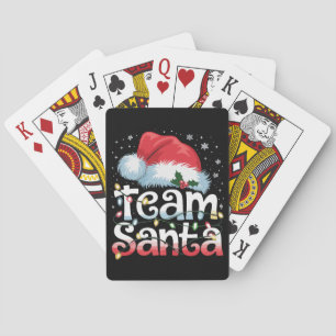 Team Kerstman Kerst Familie Matching Pyjama Pokerkaarten
