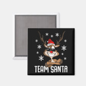 Team Kerstman Kerst Rendieren Magneet (Voorkant / Achterkant)
