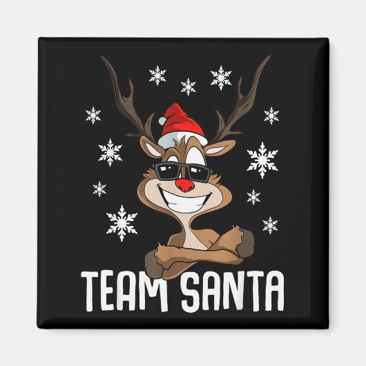 Team Kerstman Kerst Rendieren Magneet (Voorkant)