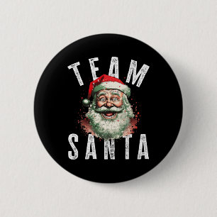 Team Kerstman Kerstmis Grappig Kerstfeest Kerstman Ronde Button 5,7 Cm