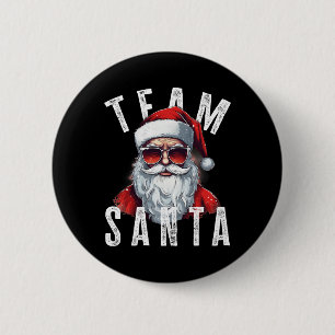 Team Kerstman Kerstmis Grappig Kerstfeest Kerstman Ronde Button 5,7 Cm