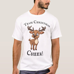 Team Kerstmis Cheer Rendier Schattigee Cartoon T-shirt