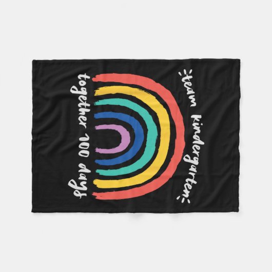 Team Kindergarten 100 dagen samen Rainbow Teache Fleece Deken (Voorkant (Horizontaal))