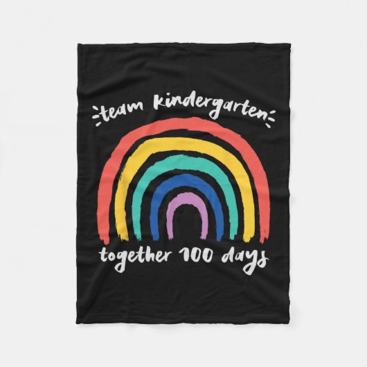 Team Kindergarten 100 dagen samen Rainbow Teache Fleece Deken (Voorkant)