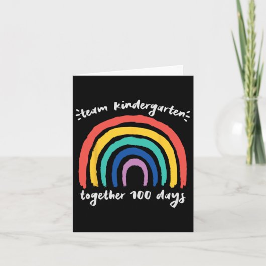 Team Kindergarten 100 dagen samen Rainbow Teache Kaart (Voorkant)