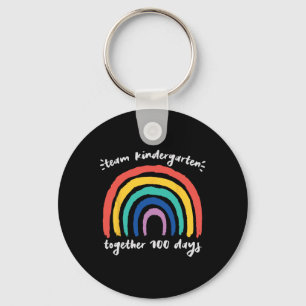 Team Kindergarten 100 dagen samen Rainbow Teache Sleutelhanger