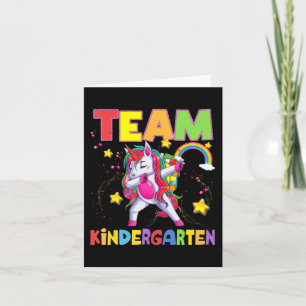 Team Kindergarten Dabbing Unicorn terug naar schoo Kaart
