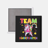 Team Kindergarten Dabbing Unicorn terug naar schoo Magneet (Voorkant / Achterkant)