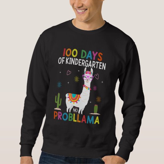 Team Kindergarten No Prob Llama Teacher 100th Day  Trui (Voorkant)