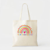 Team Kindergarten Rainbow Girls Boys Teacher Back Tote Bag (Voorkant)