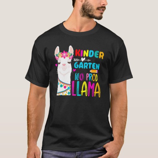 Team Kindergarten Teacher Rainbow No Prob Llama 10 T-shirt (Voorkant)