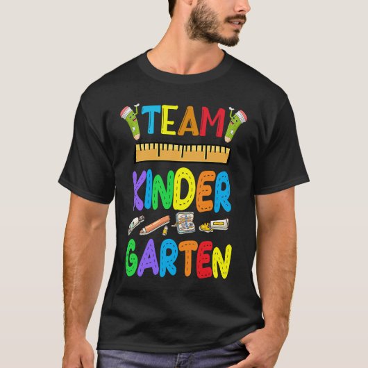 Team Kindergarten Teacher Student Kids Back To Sch T-shirt (Voorkant)