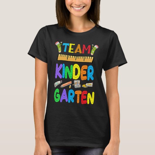 Team Kindergarten Teacher Student Kids Back To Sch T-shirt (Voorkant)