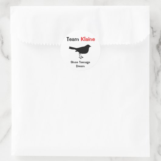 Team Klaine Ronde Sticker (Tas)