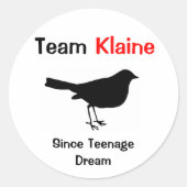Team Klaine Ronde Sticker (Voorkant)