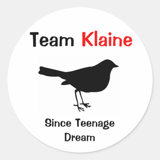 Team Klaine Ronde Sticker (Voorkant)