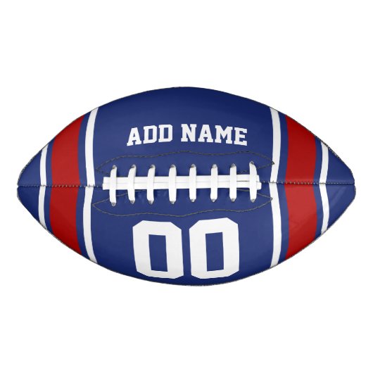 Team Kleuren Blauw en Rood Gepersonaliseerd American Football (Voorkant)