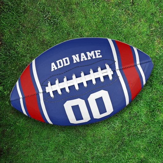 Team Kleuren Blauw en Rood Gepersonaliseerd American Football