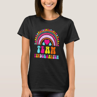 Team Kleuterleidster Regenboog Hartvormige Rug T-shirt