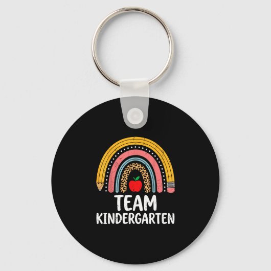 Team kleuterschool boho regenboog potlood k leerkr sleutelhanger (Voorkant)