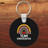 Team kleuterschool boho regenboog potlood k leerkr sleutelhanger (Voorkant)