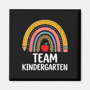 Team kleuterschool boho regenboog potlood k leraar magneet