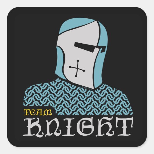 Team Knight Vierkante Sticker (Voorkant)
