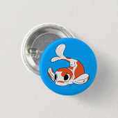 Team Koi-knop - blauw Ronde Button 3,2 Cm (Voorkant /achterkant)