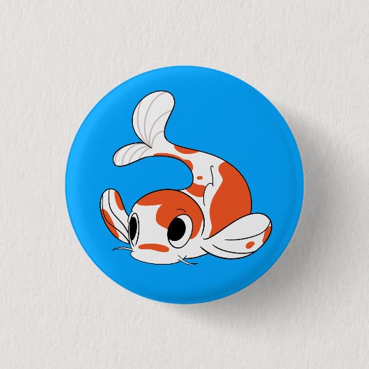 Team Koi-knop - blauw Ronde Button 3,2 Cm (Voorkant)