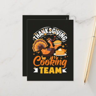Team Koken voor Thanksgiving Grappig Herfst Diner Feestdagenkaart