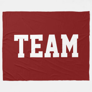 TEAM Krachtige Witte Atletische Tekst Op Diepe Vin Fleece Deken