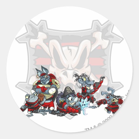 Team Krawk Island Group Ronde Sticker (Voorkant)