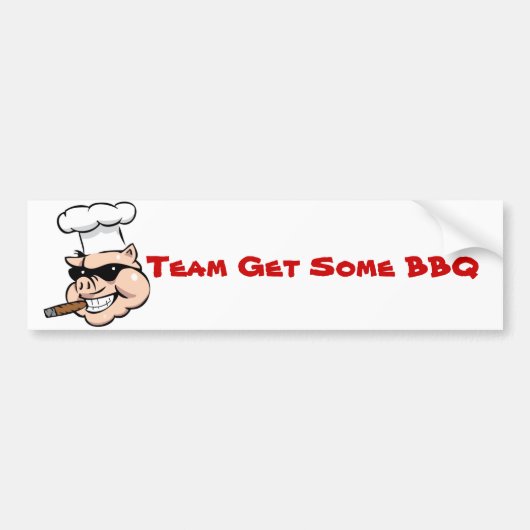 Team krijgt BBQ Bumpersticker (Voorkant)
