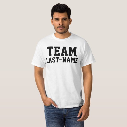 TEAM (Last Name) Family Name T-shirt (Voorkant volledig)