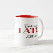 Team Latijnse Persoonlijke balroom Dans Tweekleurige Koffiemok (Voorkant rechts)