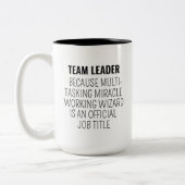 Team Leader Gift, Funny Team Leader Mug, New Team  Tweekleurige Koffiemok (Links)
