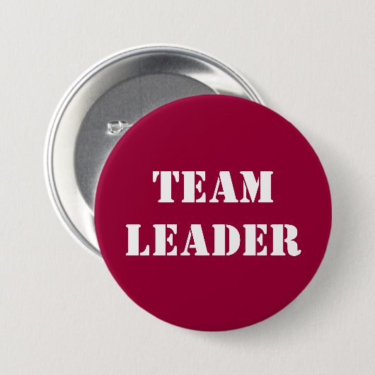TEAM LEADER - knoppen Ronde Button 7,6 Cm (Voorkant /achterkant)