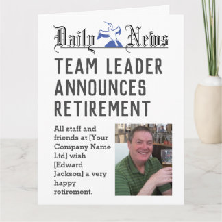 Team Leader Retirement Kaart om te personaliseren