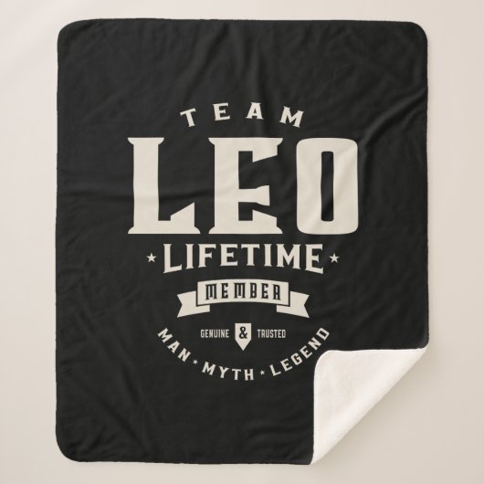 Team Leo Lifetime Lid Persoonlijke naam Sherpa Deken (Voorkant)