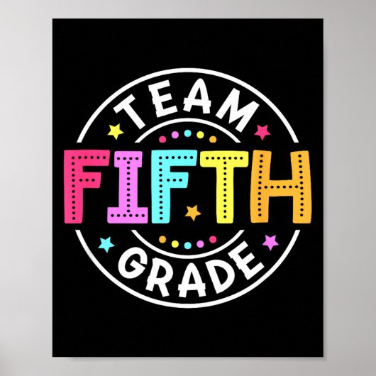 Team leraar groep 8 terug naar school 5e leerjaar poster (Voorkant)